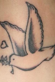 手臂简约和平鸽子纹身图案