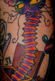 盒子里的玩具猫纹身图案