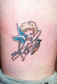 五颜六色的小天使和弓箭纹身图案