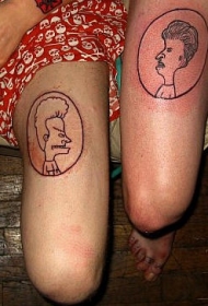 腿部简约Beaves和布特海德友谊长存的纹身