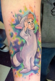 手臂有趣的彩色卡通潘裕文纹身图案