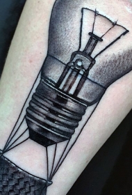 写实风格黑色灯泡气球纹身图案