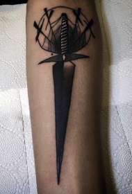 old school古怪的匕首手臂纹身图案