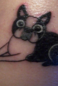 卡通法国斗牛犬纹身图案