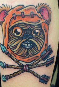 彩色微笑的伊渥克头像纹身图案