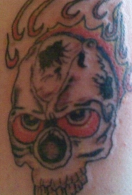 火焰中的死亡骷髅纹身图案