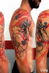 PS图象处理软件风格的彩色喷漆旧纹身图案