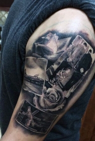 独特设计的各种老写实照片纹身图案