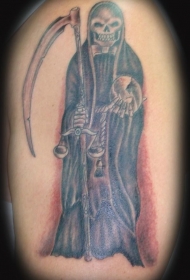 骷髅死神经典纹身图案