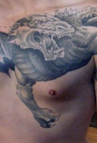 恐怖的邪恶飞龙纹身图案