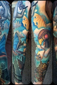 小臂彩绘卡通人物纹身图案