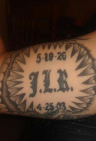 手臂黑色纪念标志纹身图案