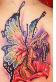 奇妙的水彩精灵纹身图案