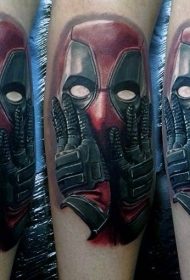 彩绘死侍肖像个性纹身图案