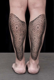 小腿黑色奇幻装饰画纹身图案