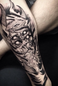 令人难以置信的鬼面纹身图案