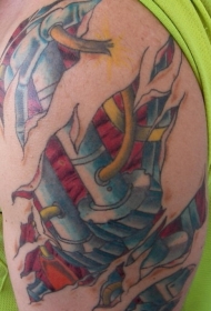 皮肤撕裂机械彩绘纹身图案