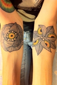 手臂不寻常的彩绘神秘花朵纹身图案