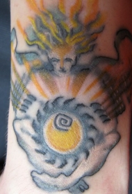 彩色佛像纹身图案