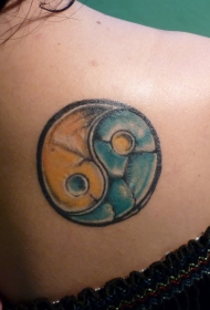 阴阳八卦中国风纹身图案