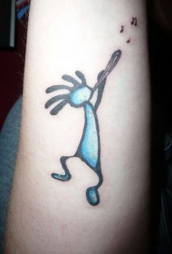 手臂彩色简约卡通人物纹身图案
