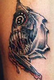 骷髅头数字眼睛纹身图案