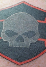 酷酷的黑灰和红色自行车标志纹身图案