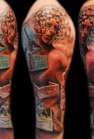 手臂彩色难以置信的怪物纹身图案