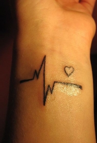 鎵嬭厱榛戣壊鐨勫績褰㈠績鐢靛浘绾硅韩鍥炬