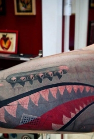 手臂彩色插画风格色军用纹身图案