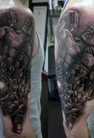 肩部华丽的各种漫画英雄纹身图案