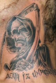 冷酷的死神和字符纹身图案