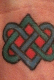 手腕佛教绳结纹身图案