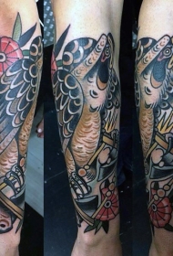 school彩绘大雕花卉纹身图案