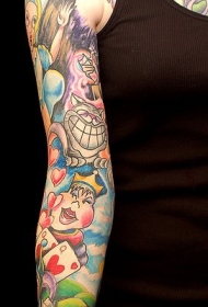 花臂彩绘各种卡通人物纹身图案