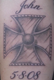 十字架纪念数字纹身图案
