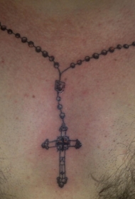 男性脖子黑色念珠纹身图案缩略频道推荐图