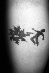 有趣的卡通人与小怪兽纹身图案