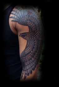 手臂印度风格彩绘鹰纹身图案