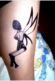 性感的手绘精灵纹身图案