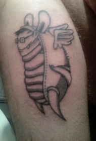 兔子耳朵搞笑昆虫纹身图案