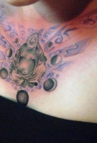 胸部弥勒佛纹身图案