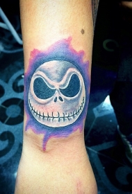 手腕简单的彩色幽灵纹身图案