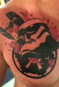 胸部个性风暴骑兵纹身图案