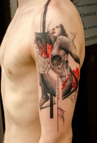 PS图象处理软件风格的彩色的神秘女人纹身