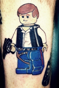 彩色搞笑卡通乐高小人纹身图案