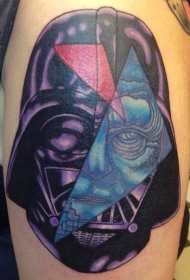 肩部彩色面具“维德纹身图案