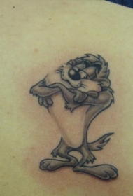 可爱的卡通魔鬼黑色纹身图案