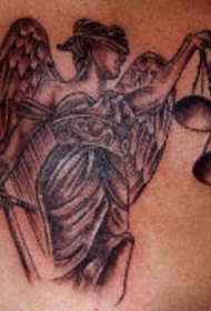 肩部棕色爱国者美国盲人司法纹身图案