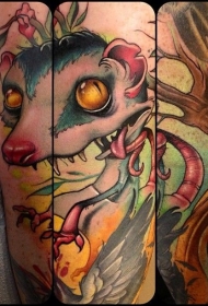 爬行卡通彩色搞笑老鼠纹身图案